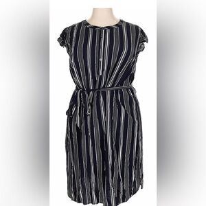 Loft Striped Black and White Dress
